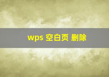 wps 空白页 删除